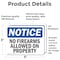Signmission No Firearms Allowed On Property OSHA Notice Sign, Vinyl Decal, 5in W x 3.5in L, 2PK OS-2PACK-NS-D-35-L-16103 - alternate 5